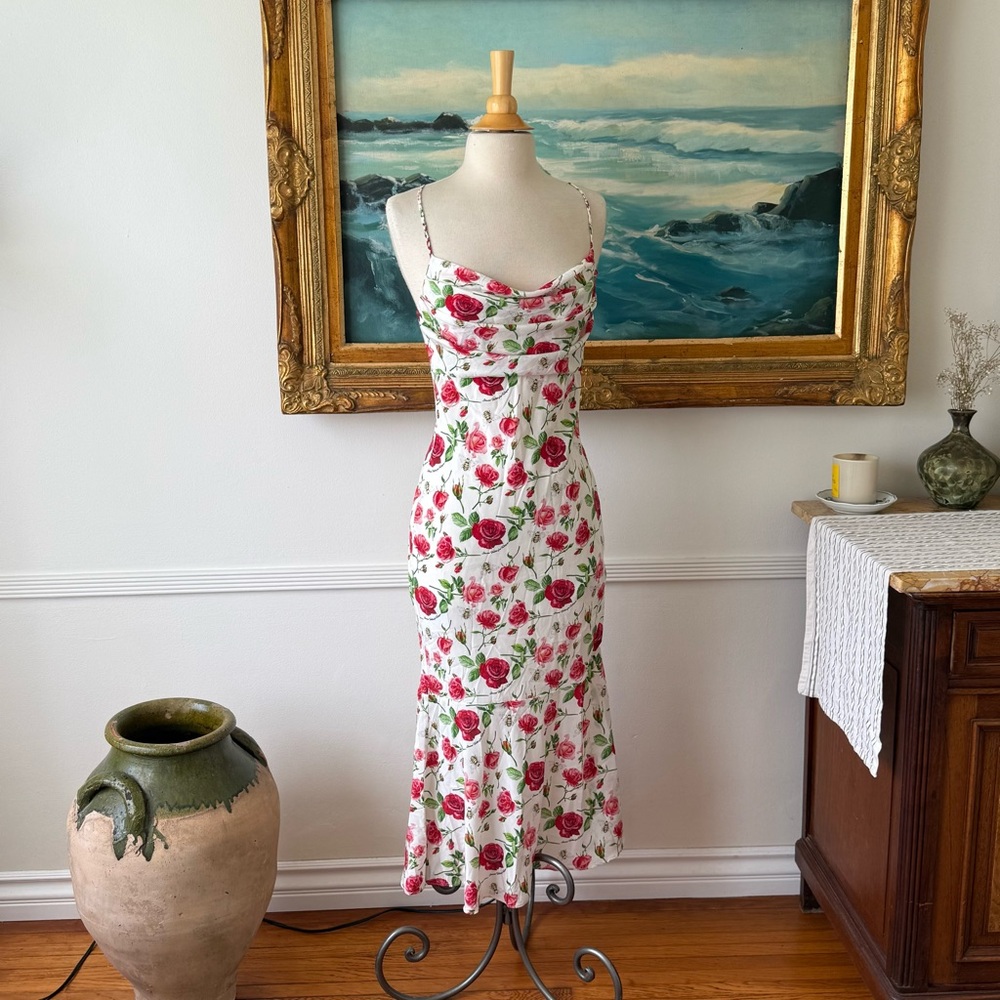 Fabrique Silk Floral Midi Dress
